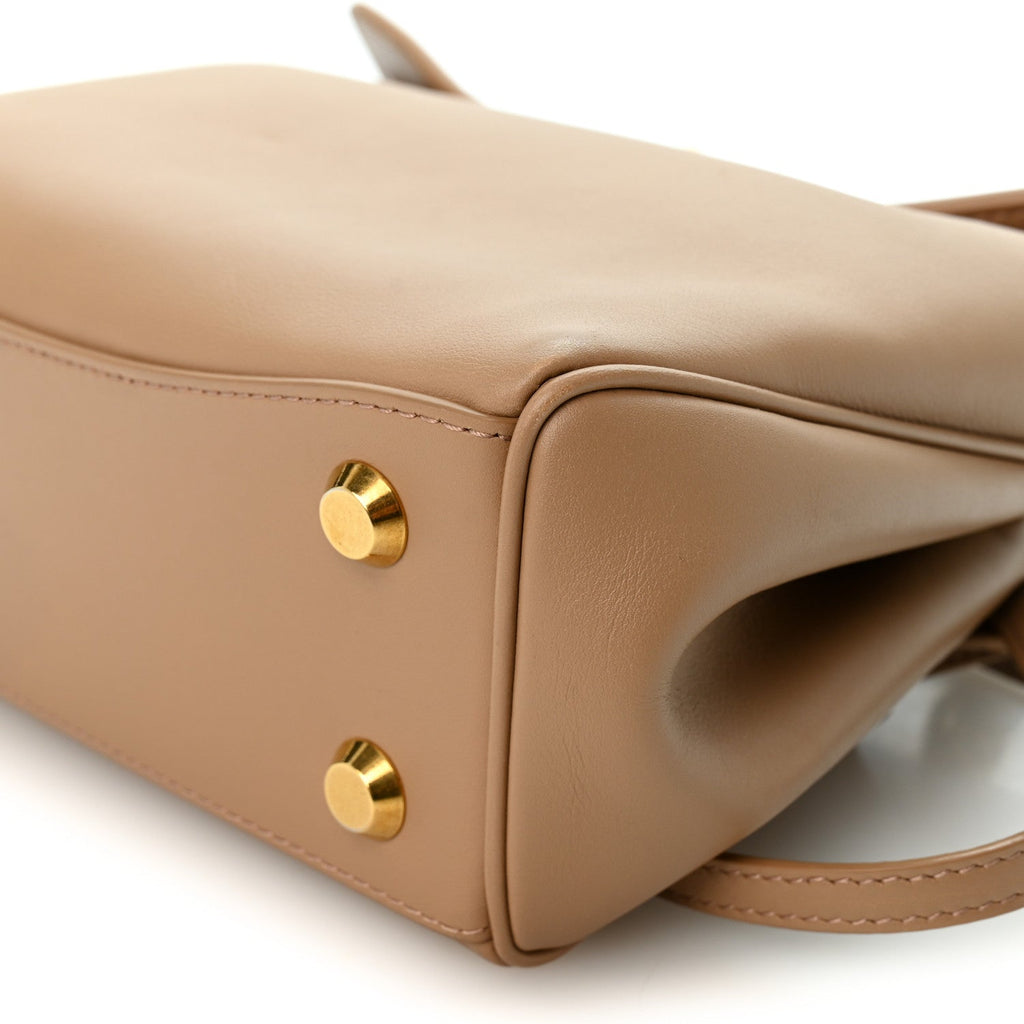Natural Smooth Calfskin Mini Rodeo Top Handle Handbag Latte