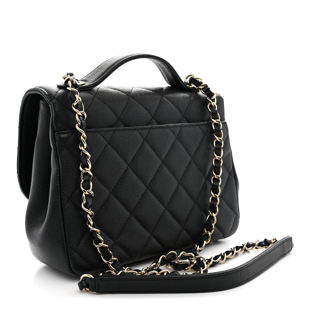 Caviar Quilted Medium Business Affinity Flap Black