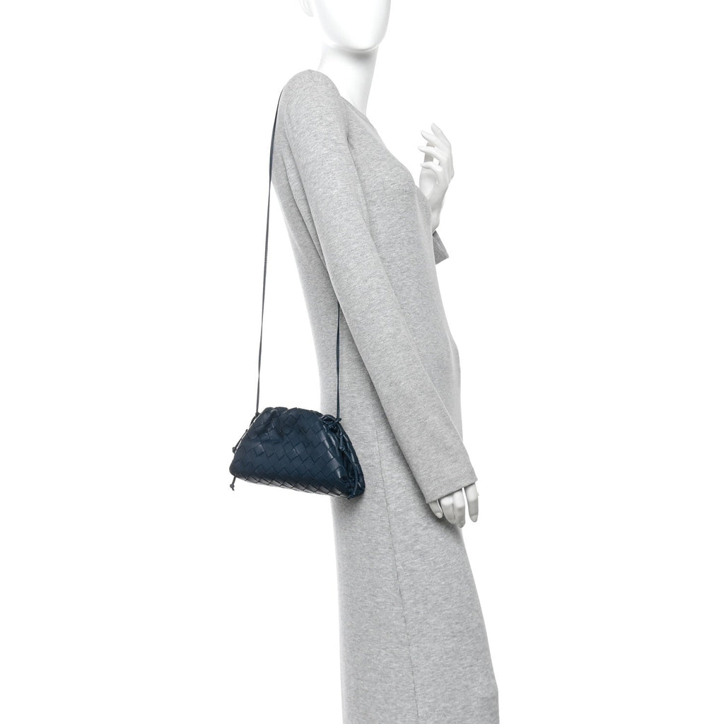 Nappa Intrecciato The Mini Pouch  Deep Blue