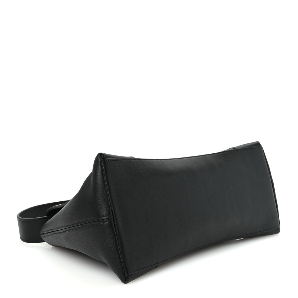 Grained Calfskin Monochrome M Downtown Shoulder Bag Black