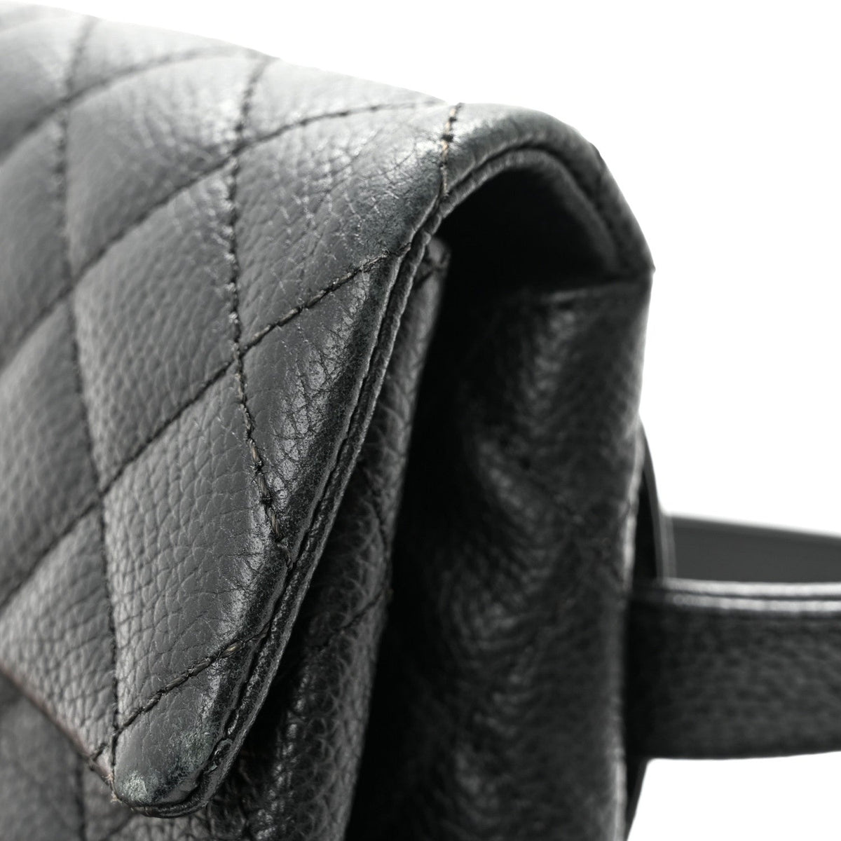 Grained Calfskin Quilted 2.55 Reissue Flap Belt Bag Clutch Black