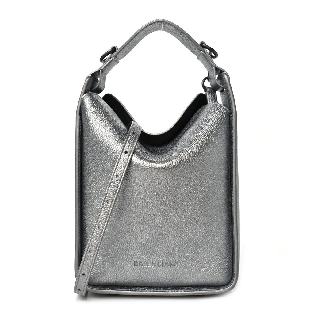 Metallic Calfskin XS Tool 2.0 North-South Tote Silver