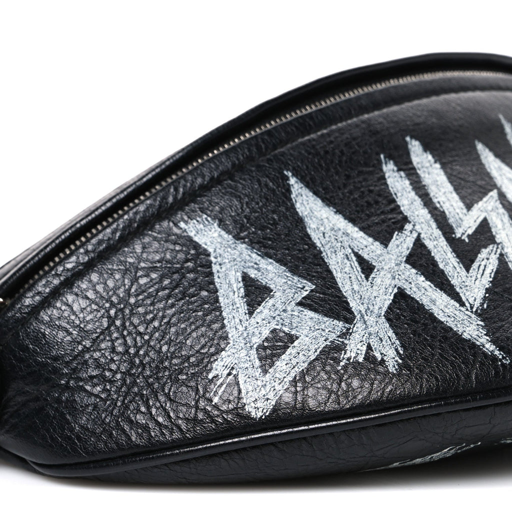 Agneau Arena Graffiti All Over XS Souvenir Belt Bag Black White
