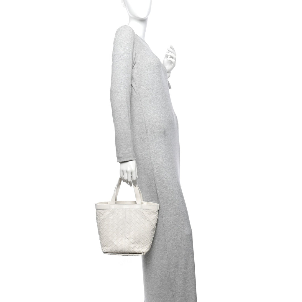 Nappa Intrecciato Small Flip Flap Tote Chalk