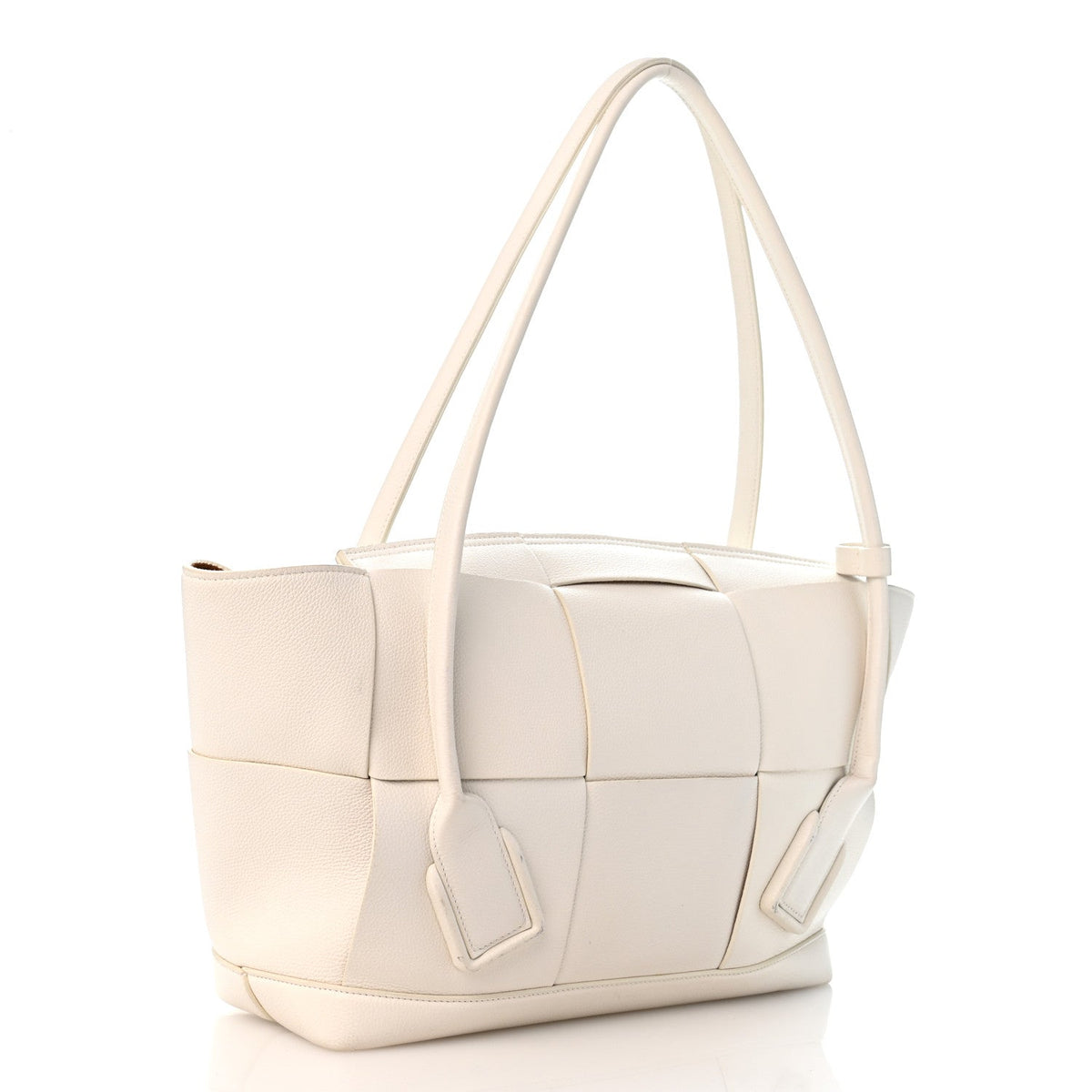 French Calfskin Maxi Intrecciato Medium Arco Bianco