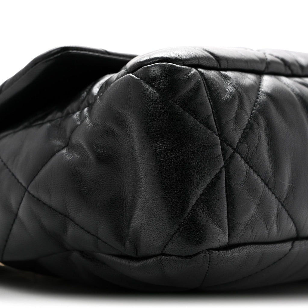 Goatskin Quilted Large Chanel 19 Flap Black