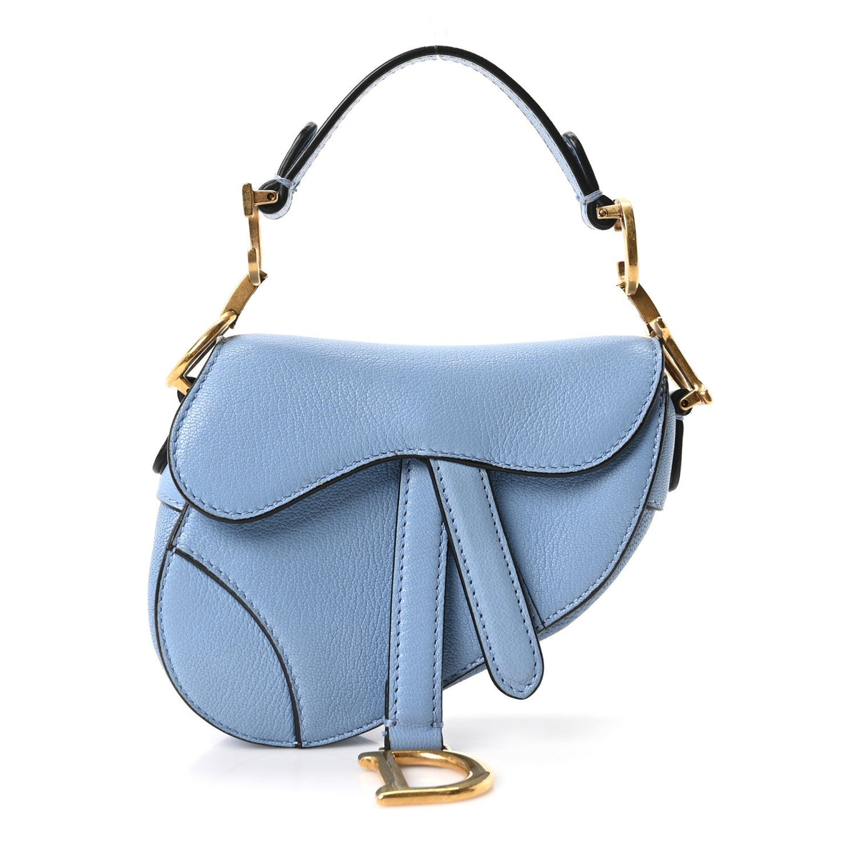 Goatskin Micro Saddle Bag Cloud Blue