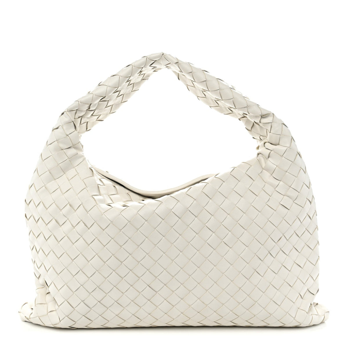 Calfskin Intrecciato Small Hop White