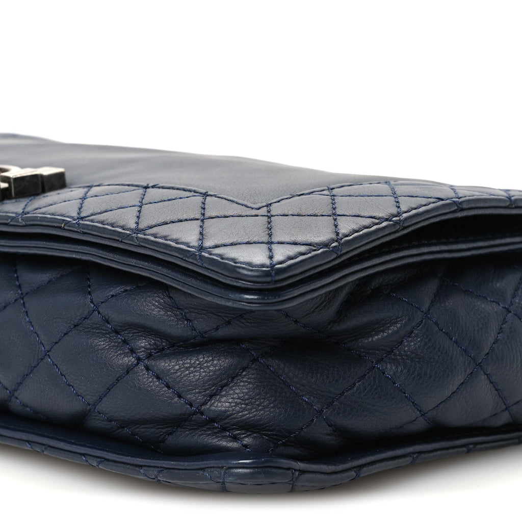Calfskin New Medium Boy Reverso Flap Navy