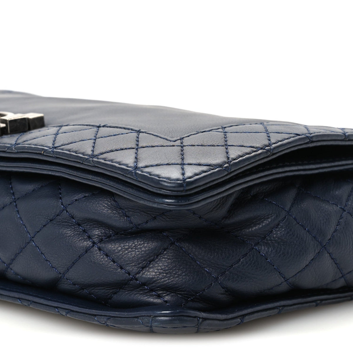 Calfskin New Medium Boy Reverso Flap Navy