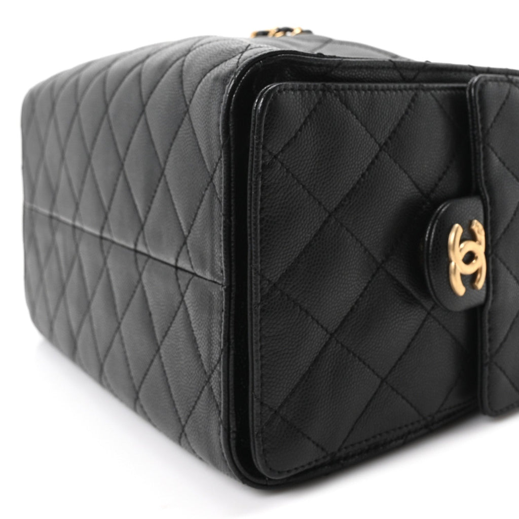 Caviar Quilted Small Chanel 25 Handbag Black
