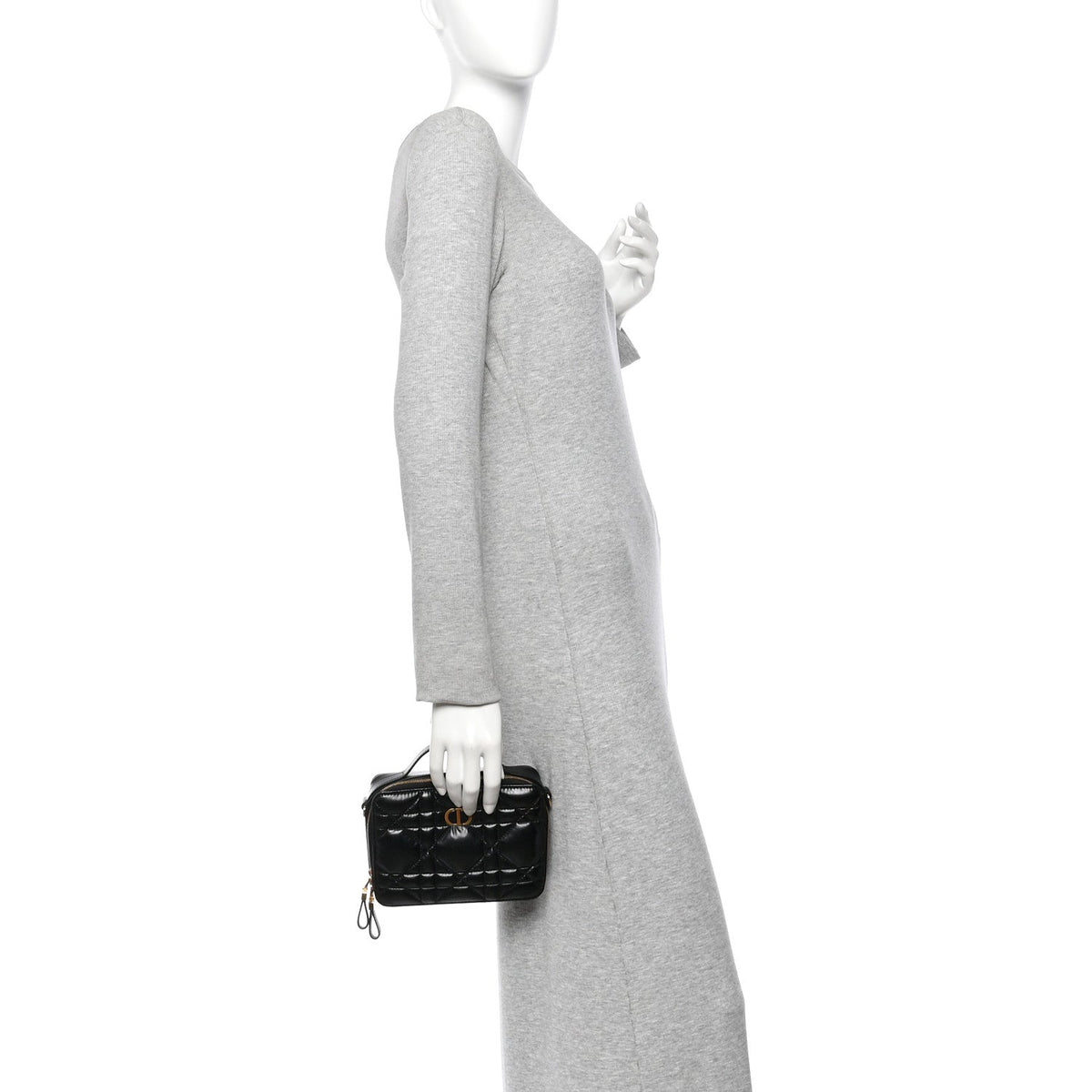 Calfskin Macrocannage Caro Box Bag Black