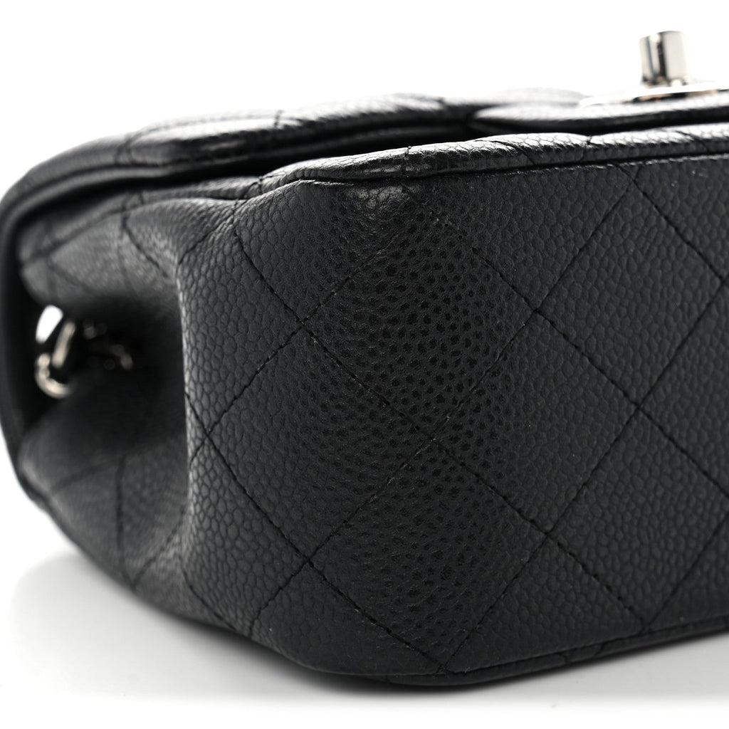 Caviar Quilted Mini Square Flap Black