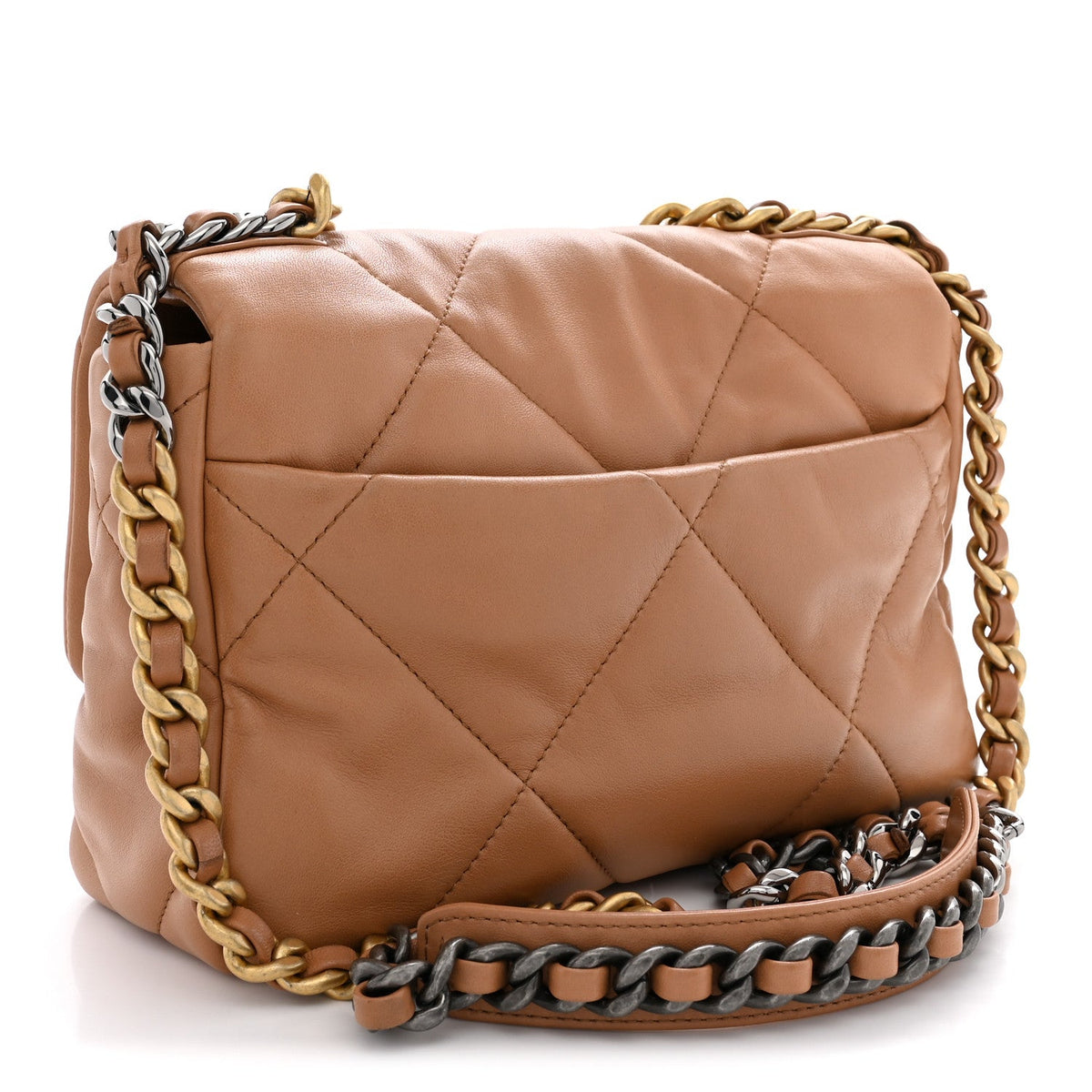 Lambskin Quilted Medium Chanel 19 Flap Brown