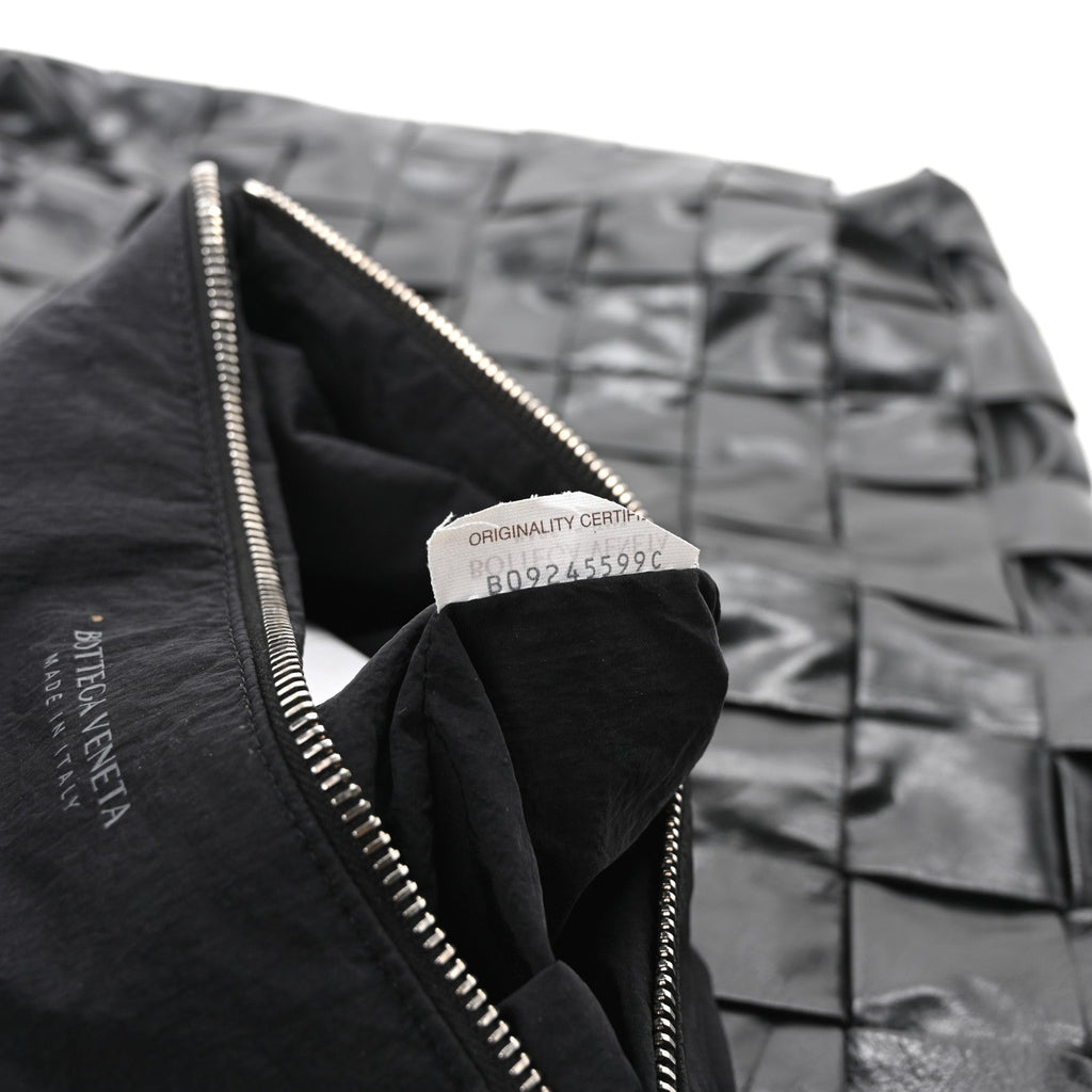 Paper Calfskin Maxi Intrecciato Cassette Tote Black