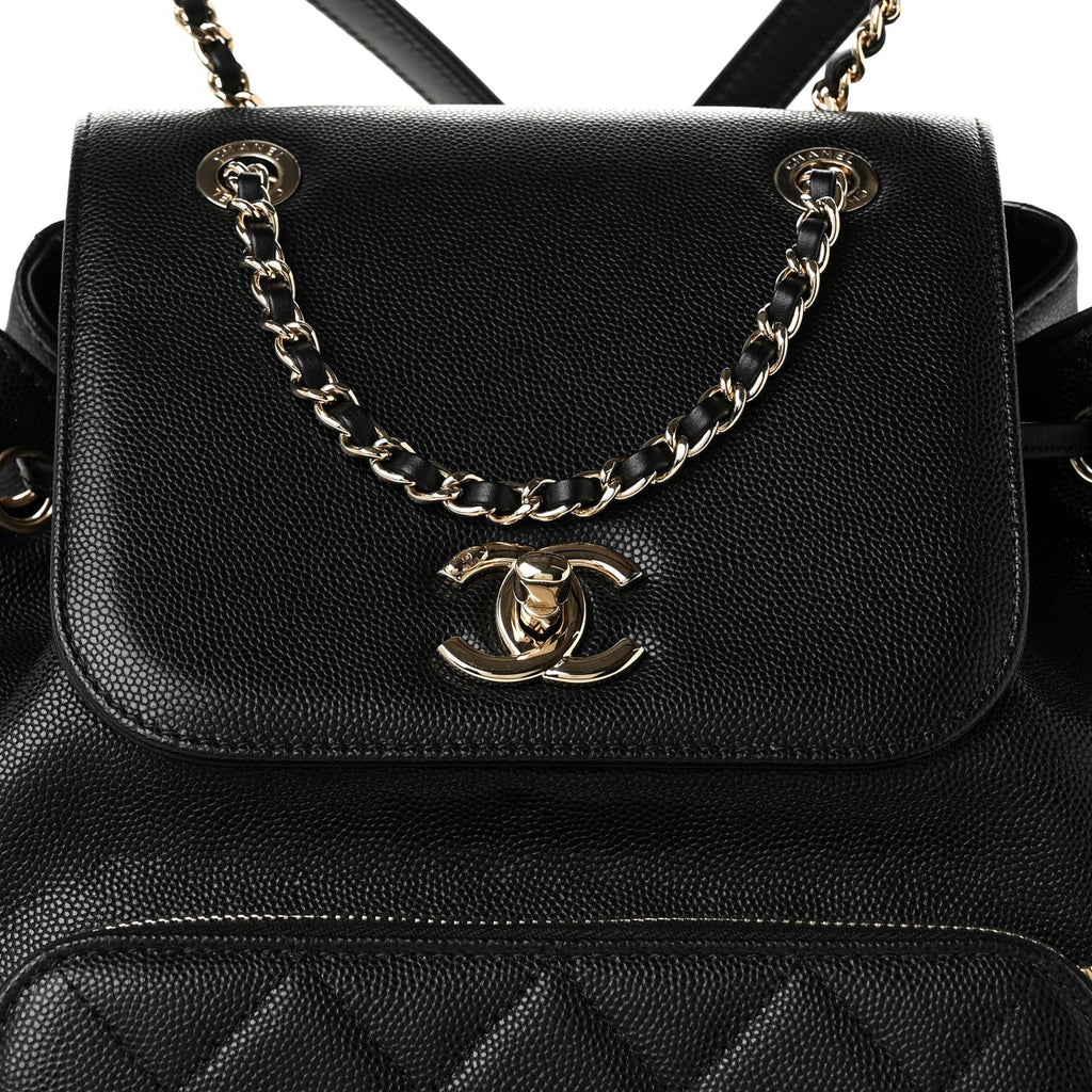 Caviar Quilted Business Affinity Backpack Black