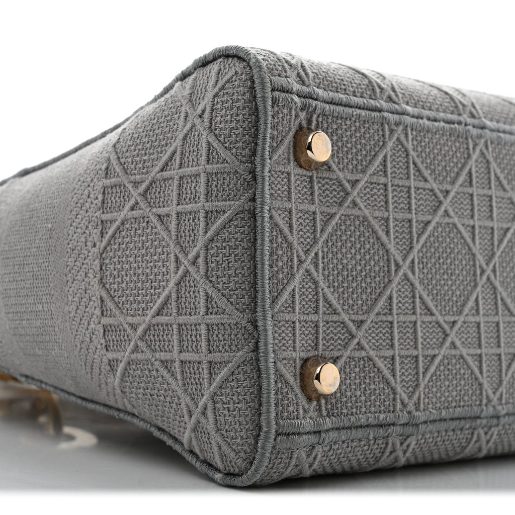 Canvas Embroidered Cannage Medium Lady D-Lite Gray