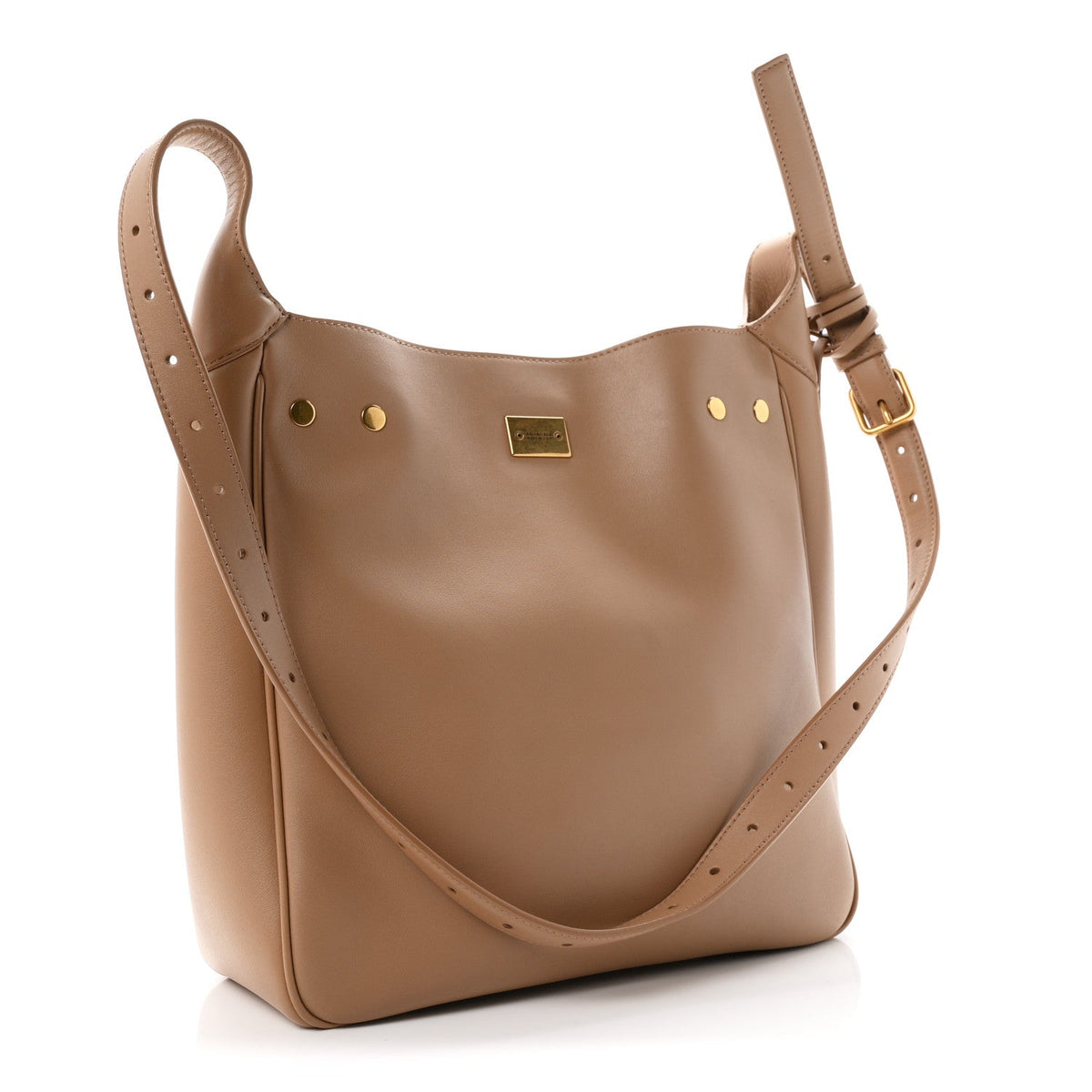 Smooth Calfskin Small Bel Air Hobo Bag Latte