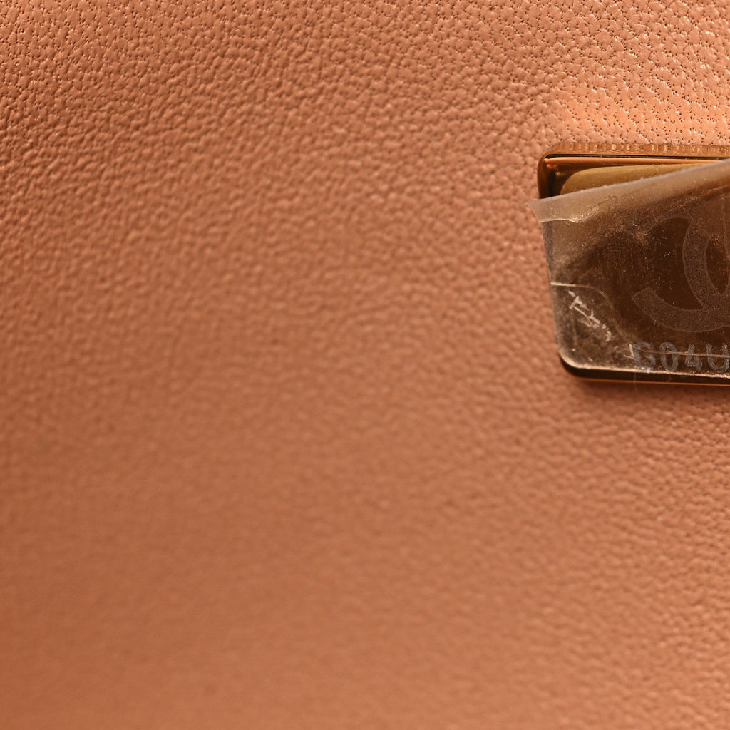 Lambskin Quilted Mini Rectangular Flap Brown