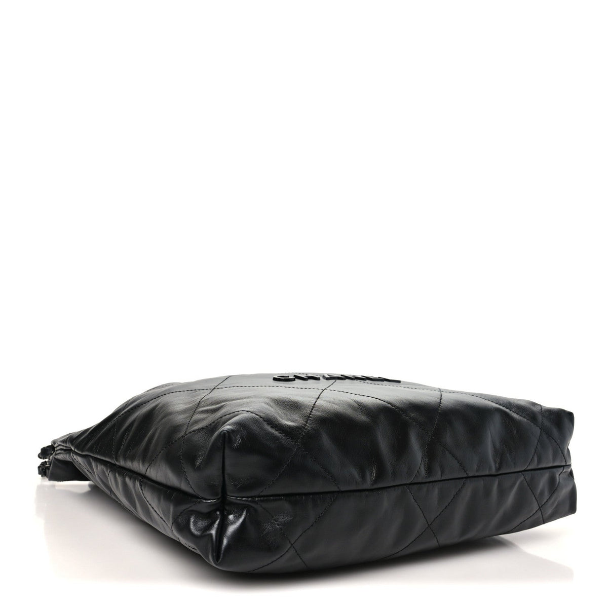 Shiny Calfskin Quilted Small Chanel 22 So Black