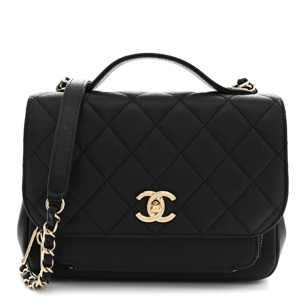 Caviar Quilted Medium Business Affinity Flap Black