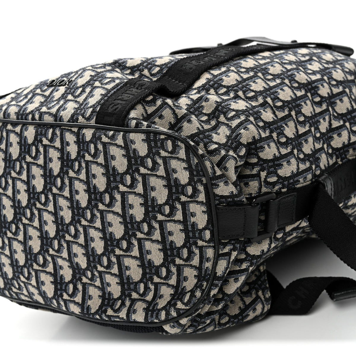 Oblique Calfskin Safari Backpack Navy Blue