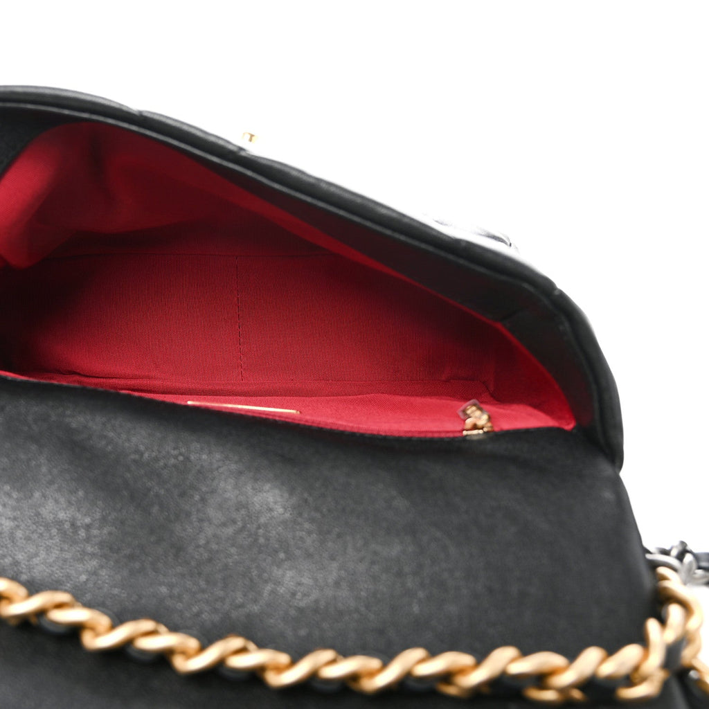 Lambskin Quilted Medium Chanel 19 Flap Black