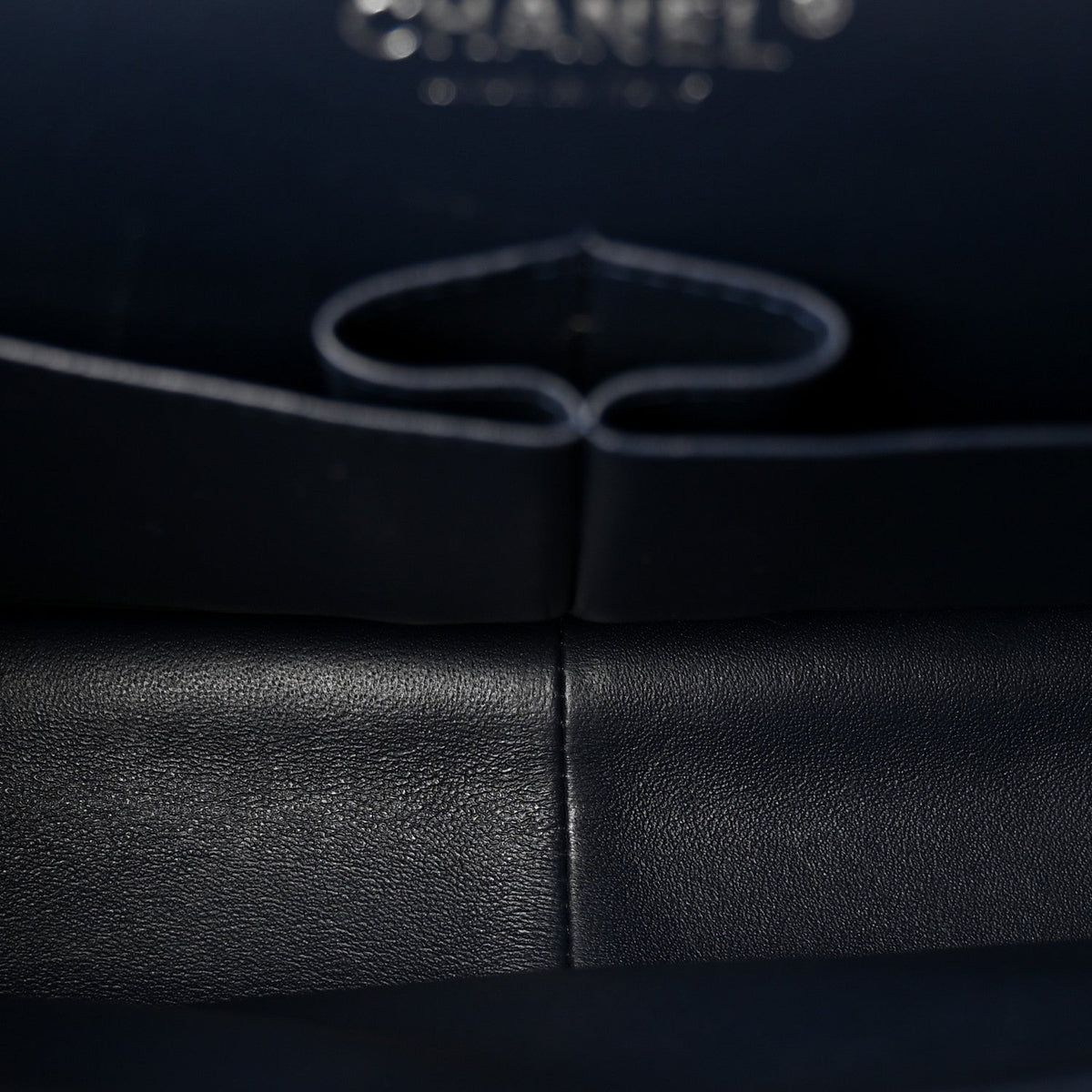 Caviar Quilted Jumbo Double Flap Navy Blue