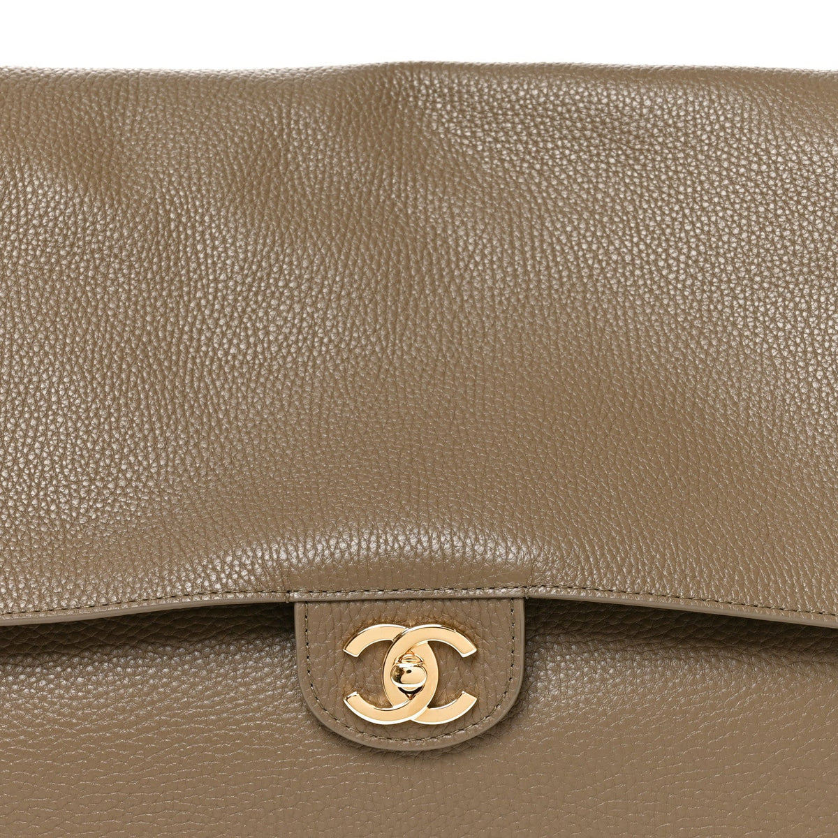 Grained Calfskin Souplissimo Maxi Flap Light Brown