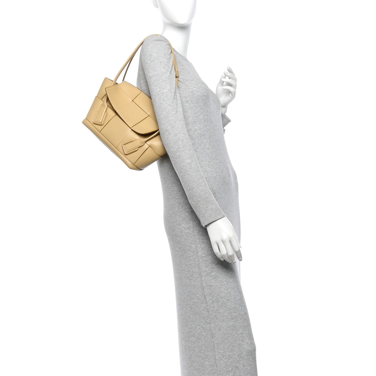French Calfskin Maxi Intrecciato Small Arco Tapioca