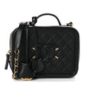 Caviar Quilted Medium CC Filigree Vanity Case Black