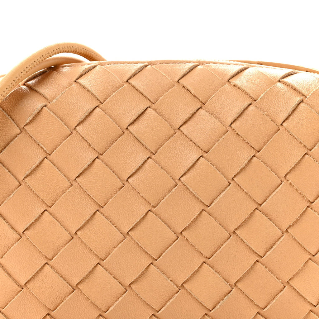 Nappa Intrecciato Mini Loop Camera Bag Almond
