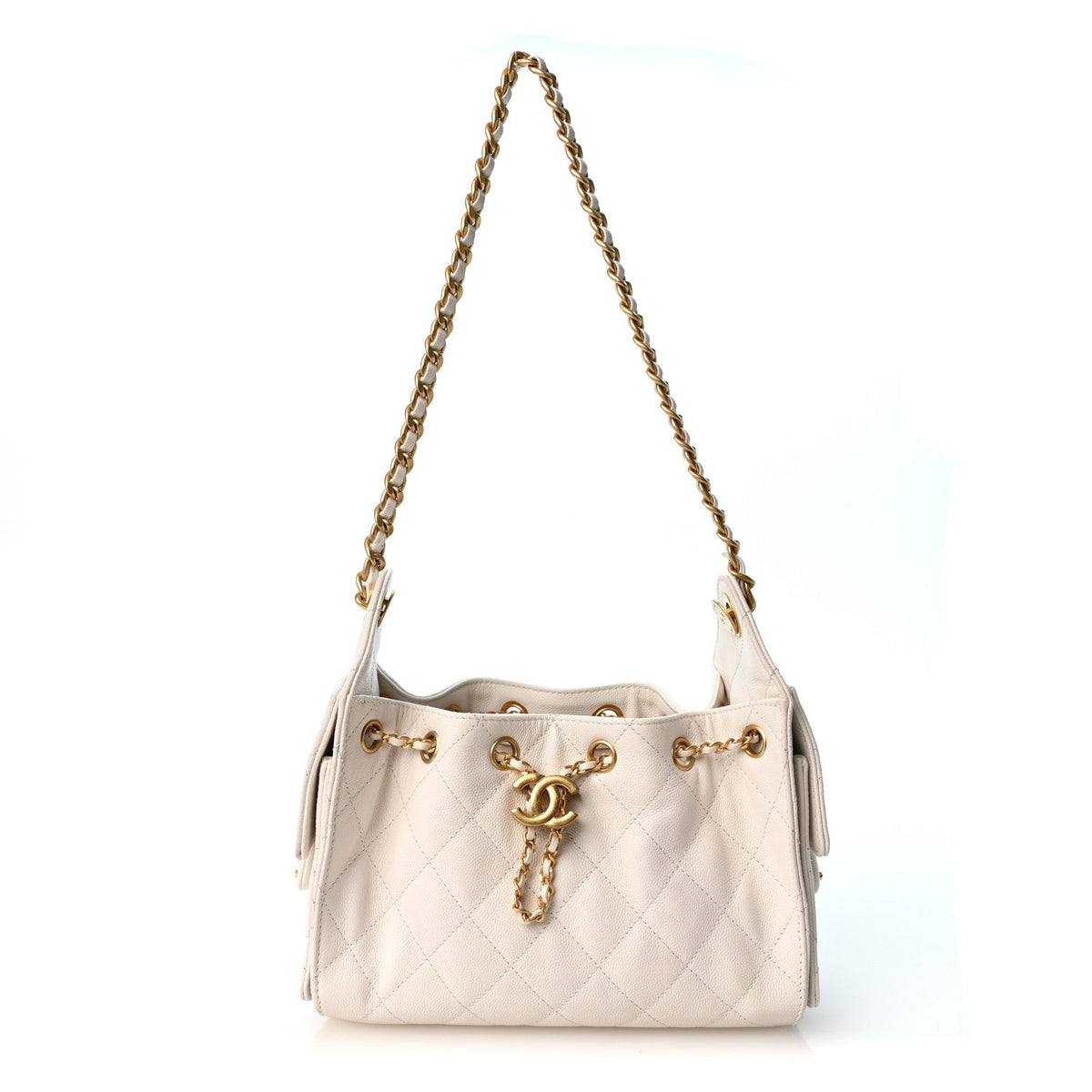 Caviar Quilted Mini Chanel 25 Handbag White