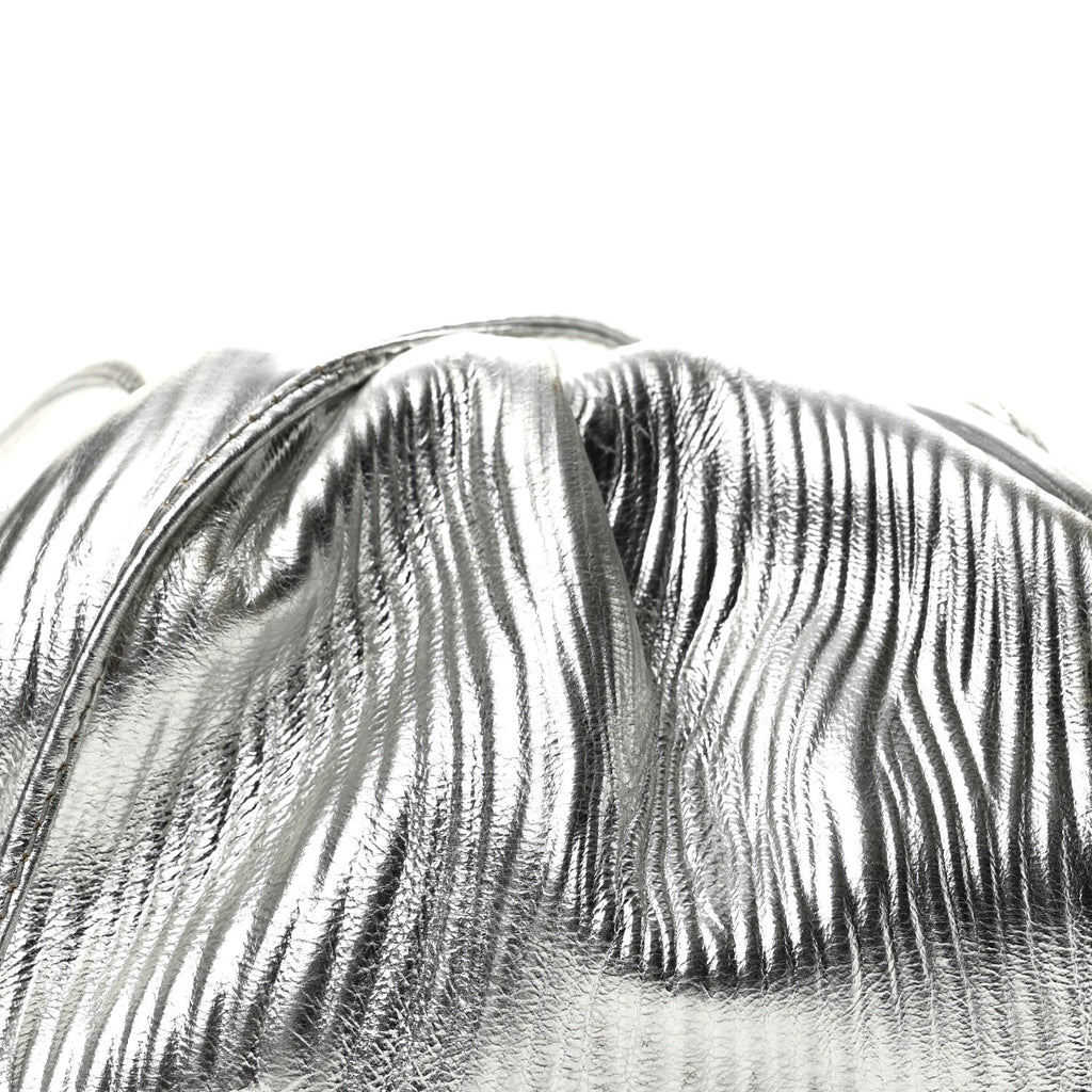 Metallic Bark Calfskin The Mini Pouch Silver