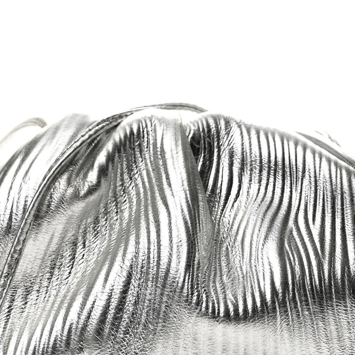 Metallic Bark Calfskin The Mini Pouch Silver