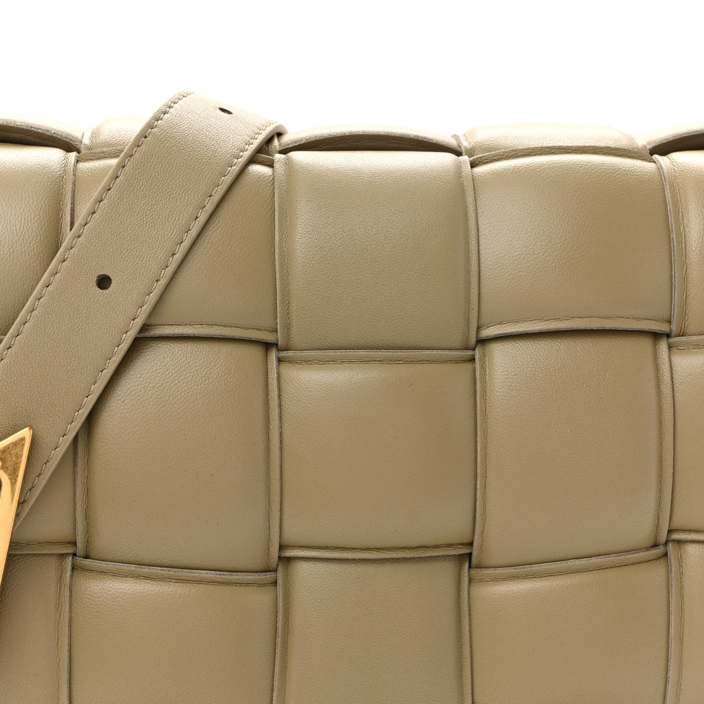 Nappa Maxi Intreccio Padded Cassette Crossbody Bag Travertine