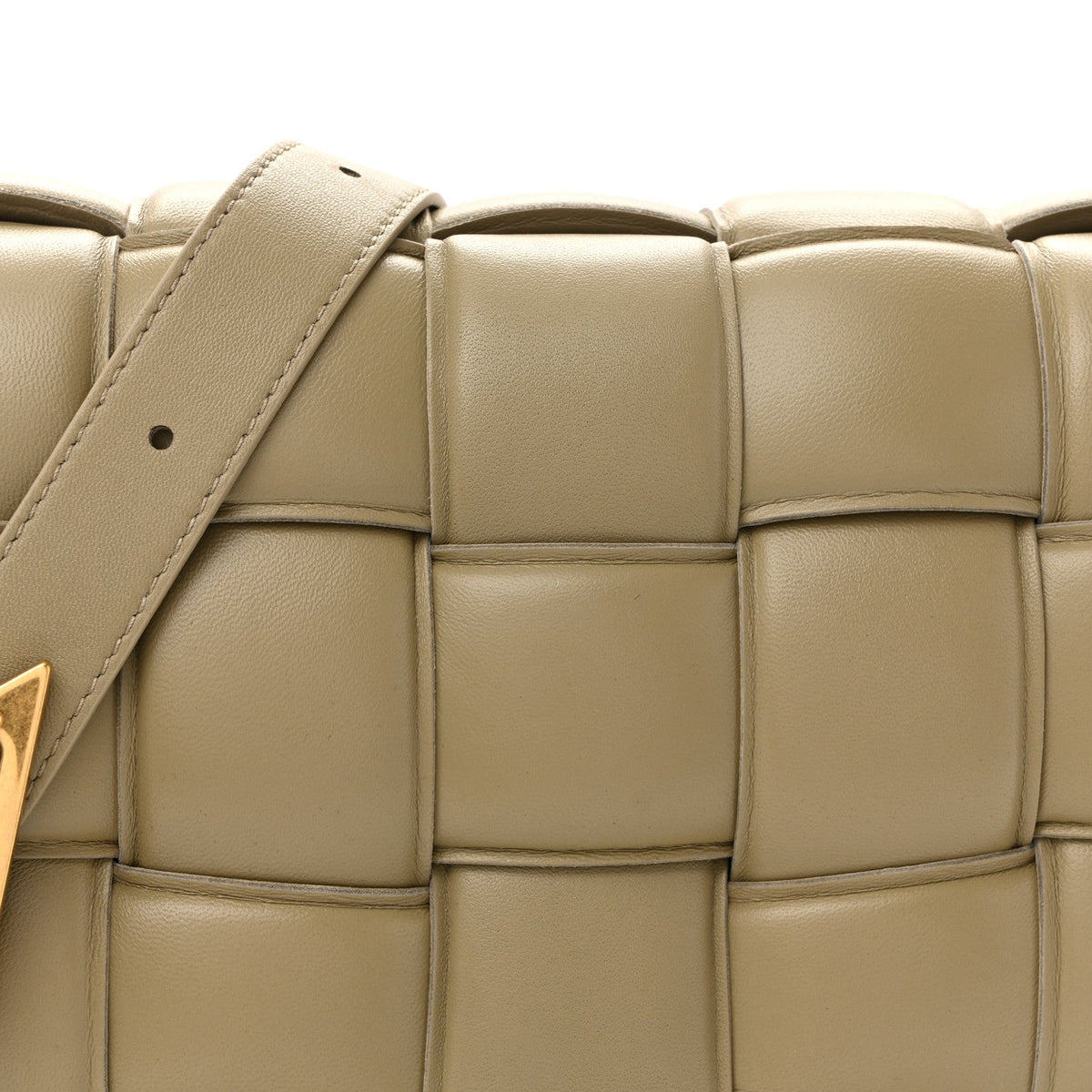 Nappa Maxi Intreccio Padded Cassette Crossbody Bag Travertine