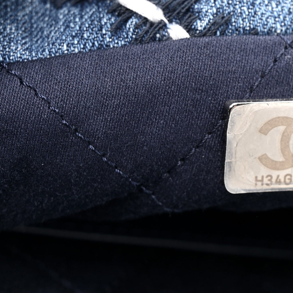 Denim Stitched Quilted Mini Chanel 22 Blue