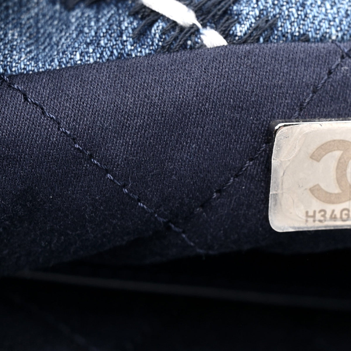 Denim Stitched Quilted Mini Chanel 22 Blue