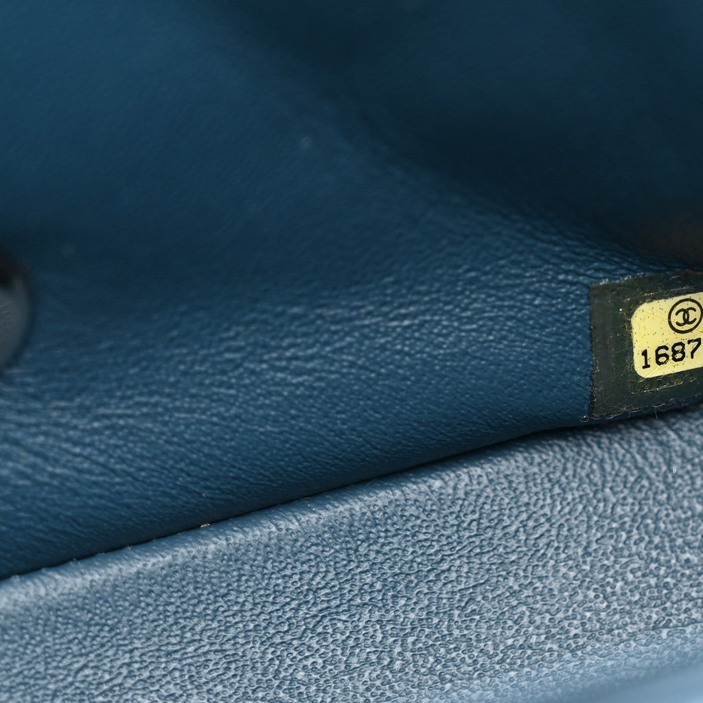 Lambskin Quilted Mini Square Flap Blue