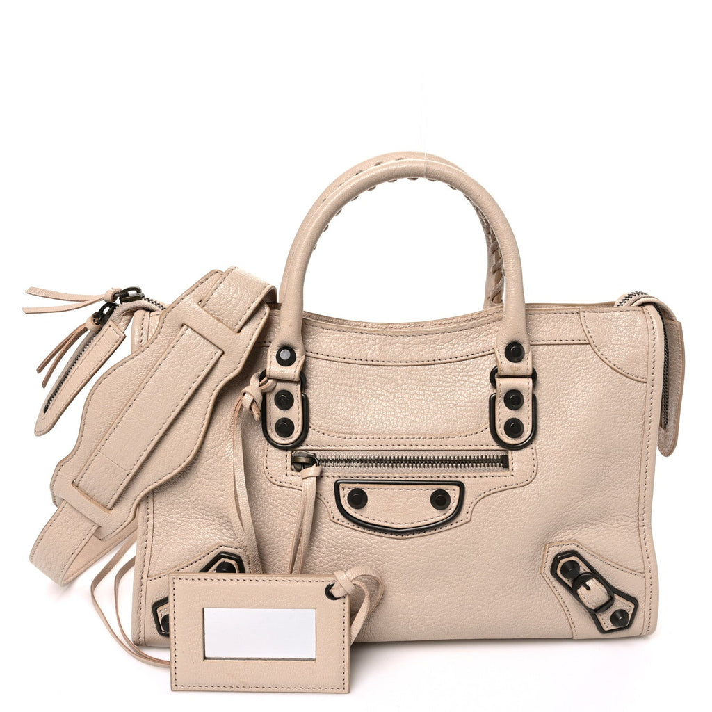 Chevre Classic Hardware Metallic Edge S City Beige Tapioca