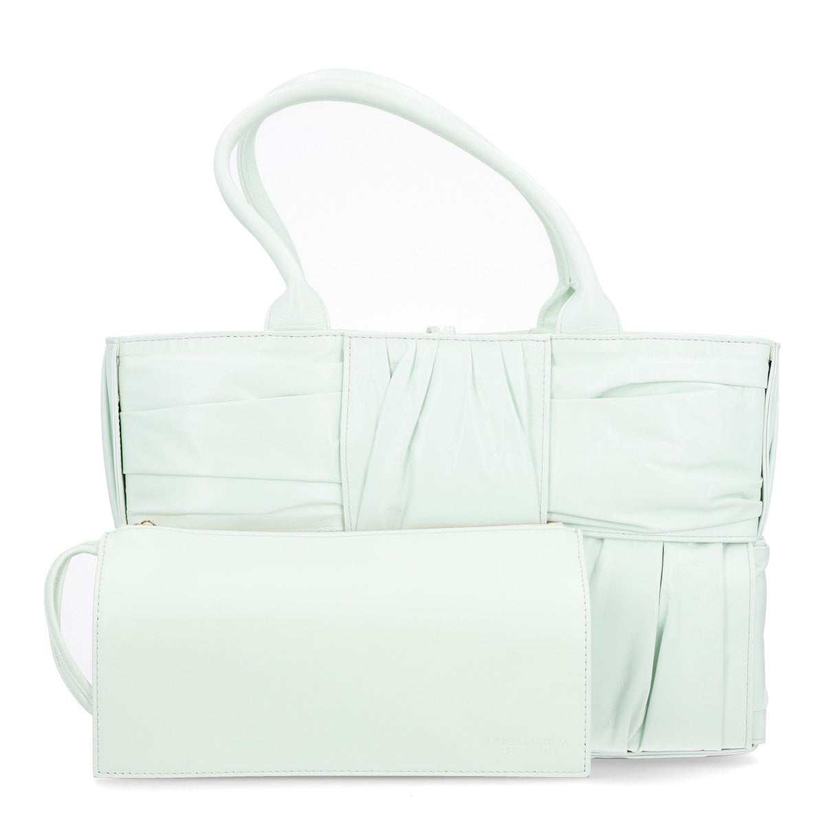Foulard Intrecciato Pleated Medium Arco Tote Glacier