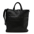 Nappa Intrecciato Front Pocket Convertible Tote  Black