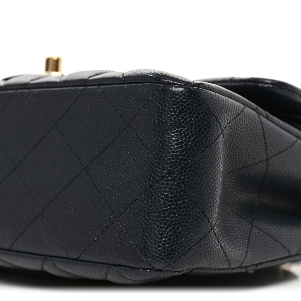 Caviar Quilted Small Double Flap Dark Navy