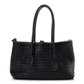 Calfskin Intrecciato Pinacoteca Reversible Tote Midnight Basalt
