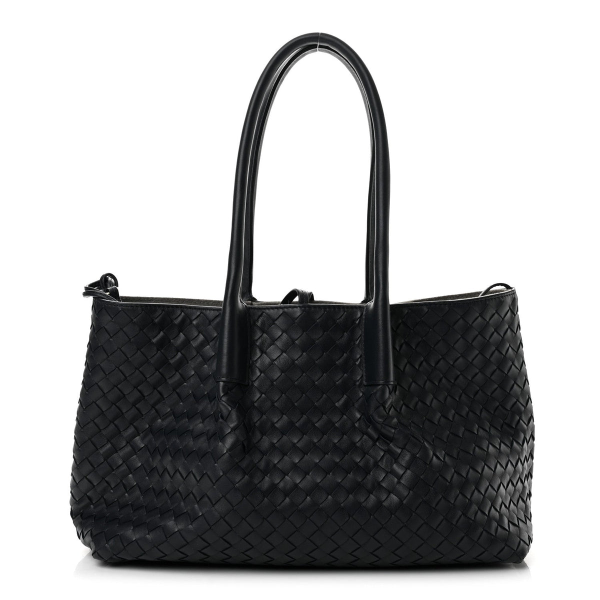 Calfskin Intrecciato Pinacoteca Reversible Tote Midnight Basalt