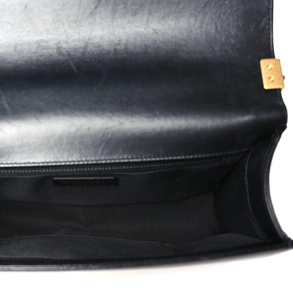 Lambskin Quilted New Medium Boy Flap Black
