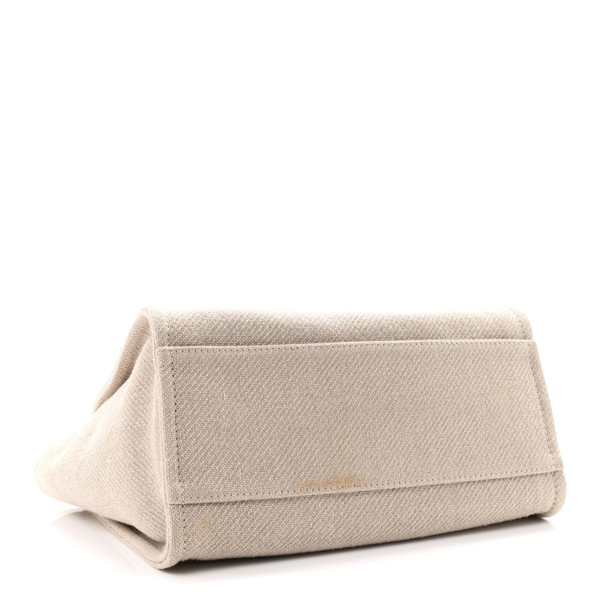 Mixed Fibers Calfskin Small Deauville Tote Beige White