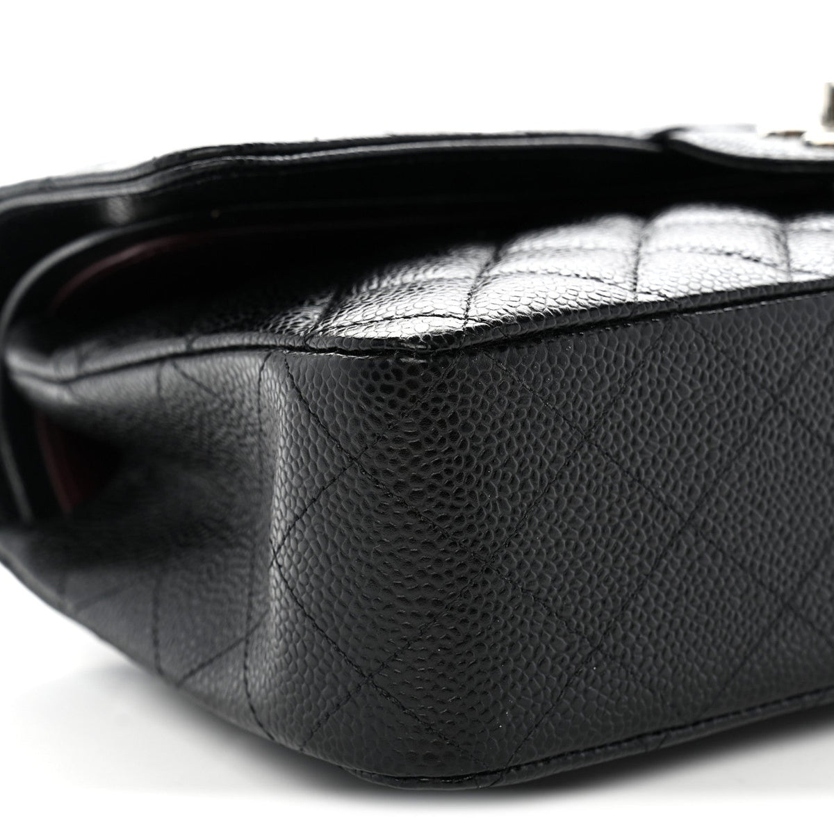 Caviar Quilted Medium Double Flap Black