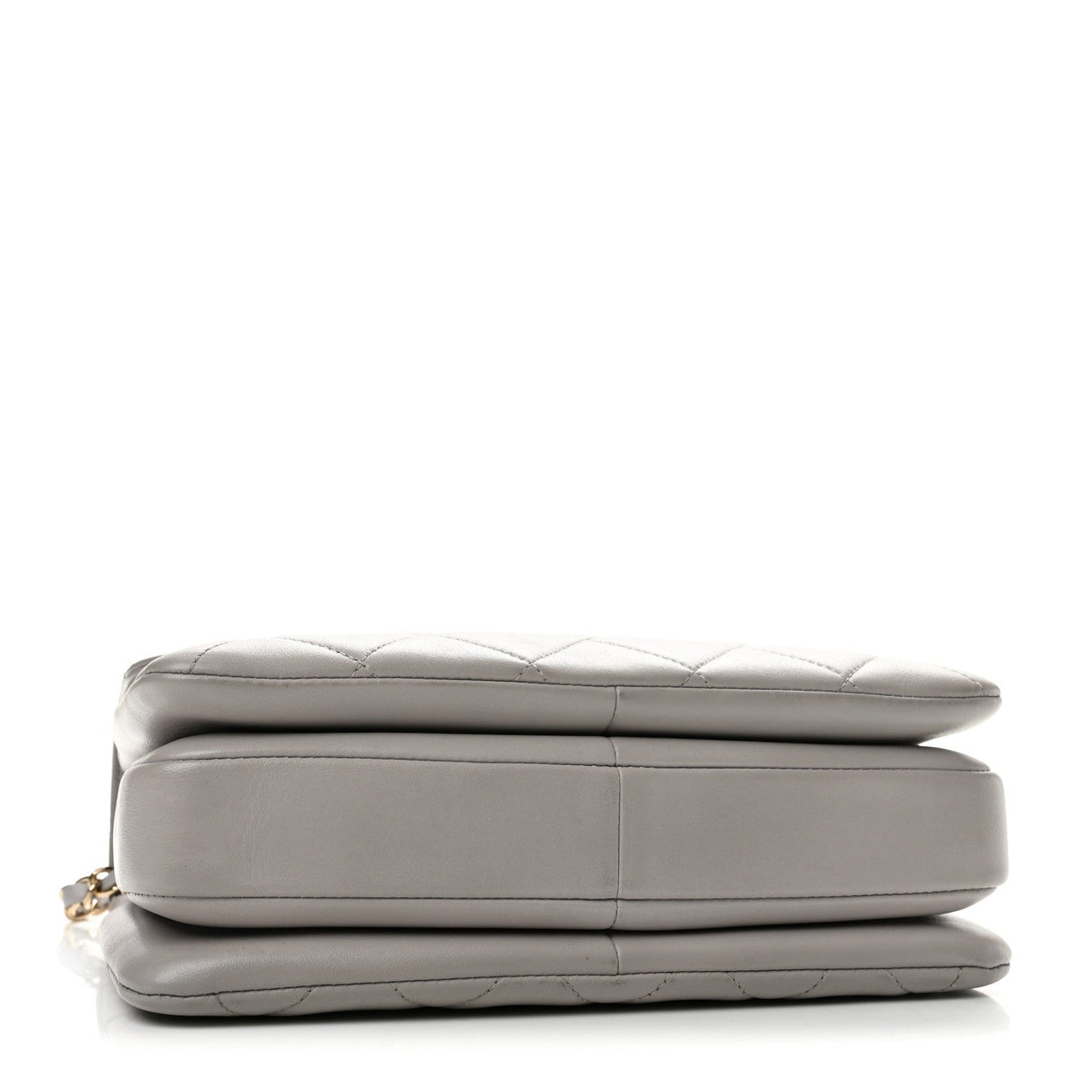 Lambskin Quilted Small Trendy CC Flap Dual Handle Bag Light Grey